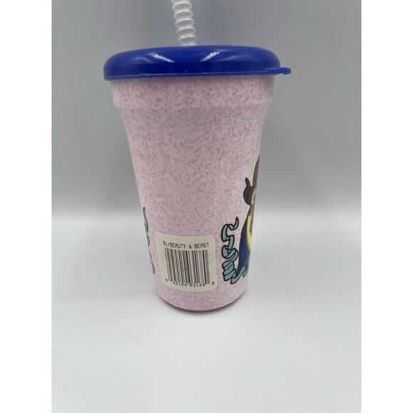 Vintage 90s Beauty And The Beast Mug with Lid & Straw - Toys R Us - NEW - Picture 6 of 11